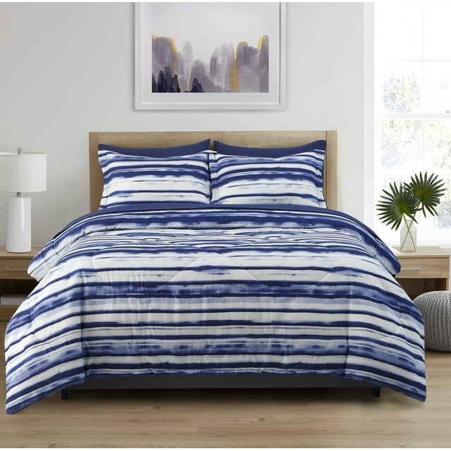 Spirit Linen Home Est. 1988 8PC Bed in a Bag Comforter Set Full, Blue