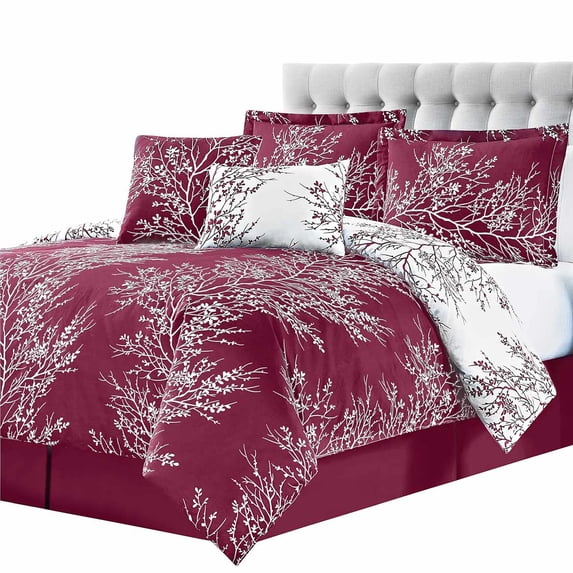 Spirit Linen Home Foliage Print Microfiber Comforter Set (6-Piece)