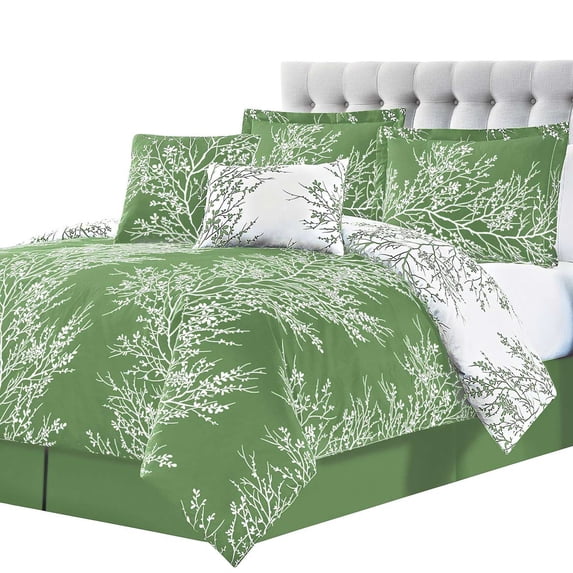 Spirit Linen Home Foliage Print Microfiber Comforter Set (6-Piece)