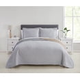 thumbnail image 1 of Spirit Linen Home - Full/Queen Microfiber Madison Dark Gray/White Quilt Set, 1 of 3