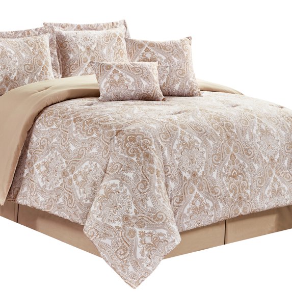 6-Piece Reversible Paisley Comforter Polyester Bed Set