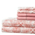 thumbnail image 1 of Spirit Linen Home - King Microfiber Paisley Soft Pink Sheet Set, 1 of 3