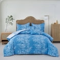 Spirit Linen Home Est. 1988 Spring Foliage 6Piece Bedding Comforter Set King, Light Blue