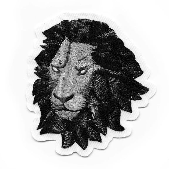 Spirit Lion Head Embroidered Iron-on Patch