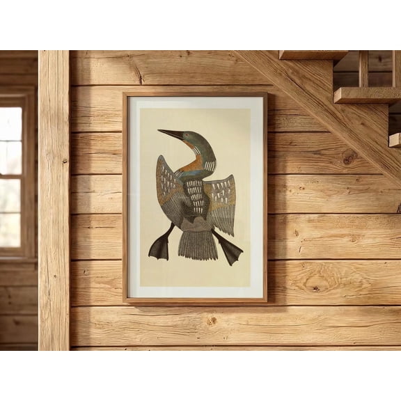 Spirit Loon Print: Rustic Outdoors Art, Lake House Decor, Unframed Canvas 8x10in