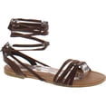 thumbnail image 1 of Spirit Moda Olivia-18 Over Toe Strap Sandals Wrap Around Womens Lace-Up Casual Roman Strappy, 1 of 4