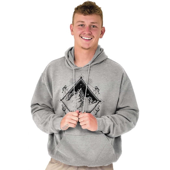 Spirit Mountain Diamond Spiritual Unisex Plus Fleece Graphic Hoodie Brisco Brands 3X