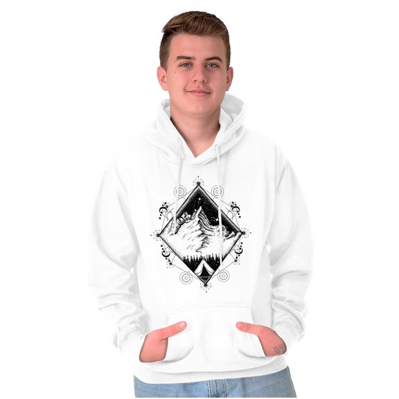 Spirit Mountain Diamond Spiritual Unisex Plus Fleece Graphic Hoodie Brisco Brands 3X