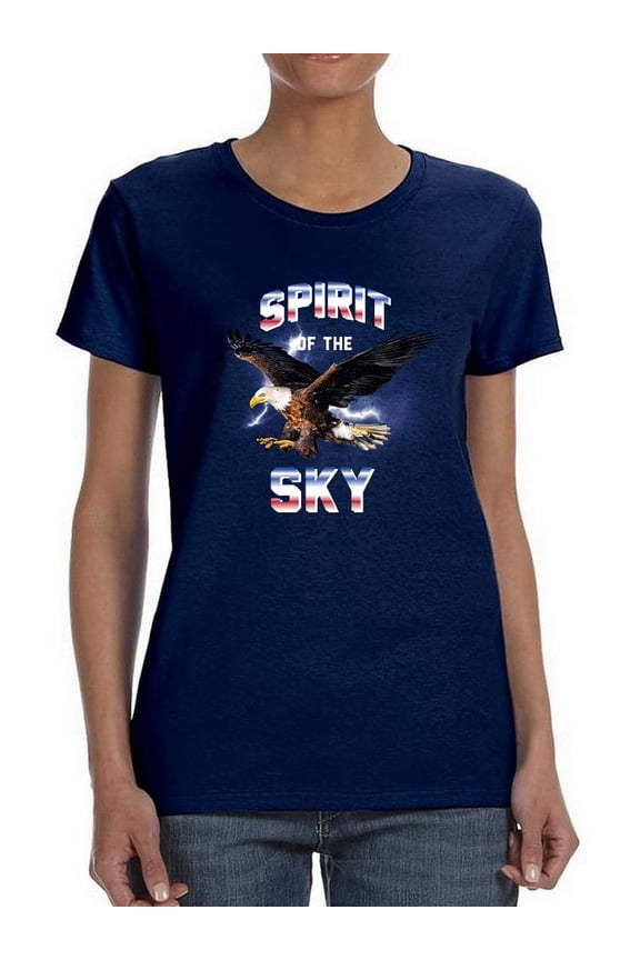 Spirit Of Sky Cool Eagle Shaped T-Shirt Women -Smartprints Designs, Female Large