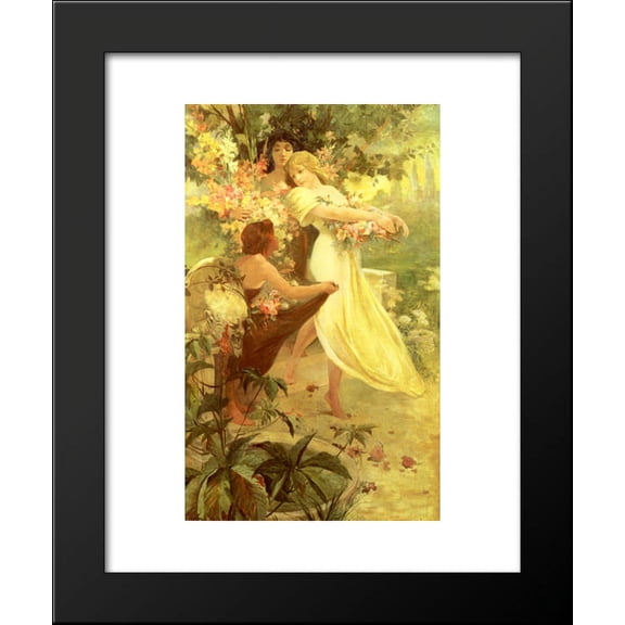 Spirit Of Spring 20x24 Framed Art Print by Mucha, Alphonse