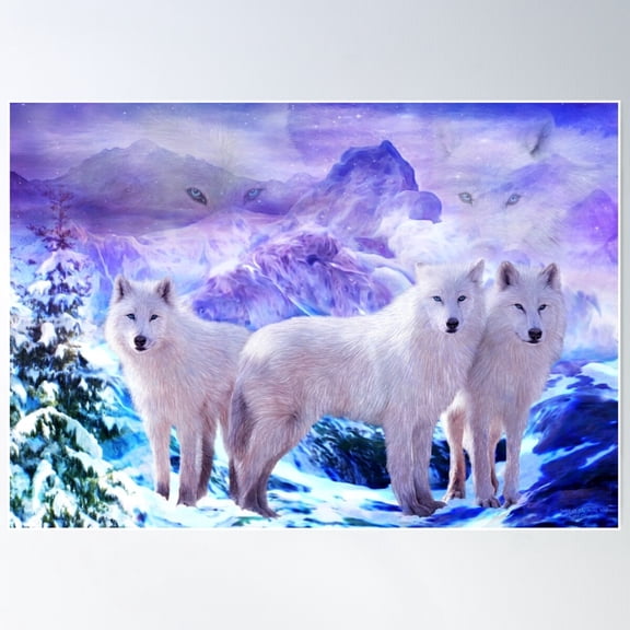 Spirit Of The Arctic Wolf Poster Wall Art, Modern Wall Decor For Living Room Bedroom, 12x18 UNFRAMED