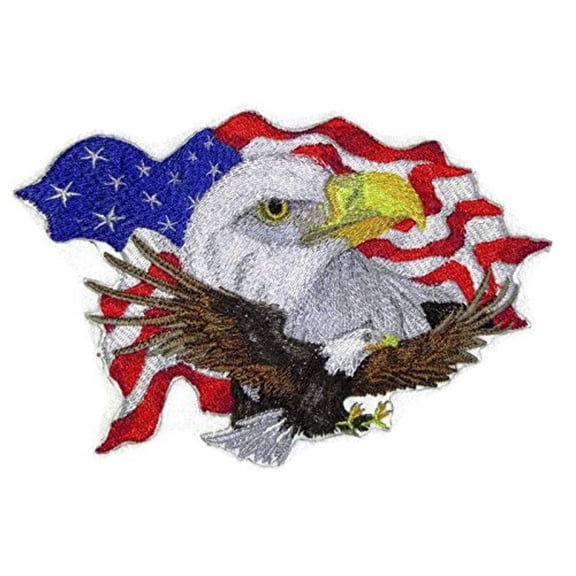 Spirit Of The Eagle Embroidered Iron on/Sew patch [6.25" X 4.47"]