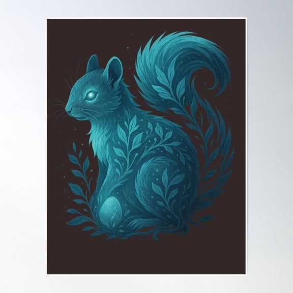 Spirit Of The Grove – Forest Squirrel Poster Wall Art, Modern Wall Decor, 24x36 UNFRAMED