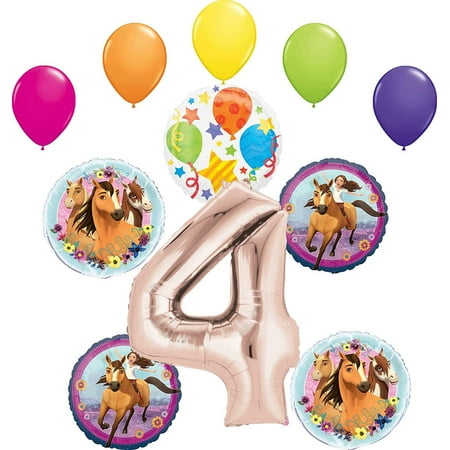 Spirit Party Supplies 4th Birthday Riding Free 11 pc Balloon Bouquet Decorations