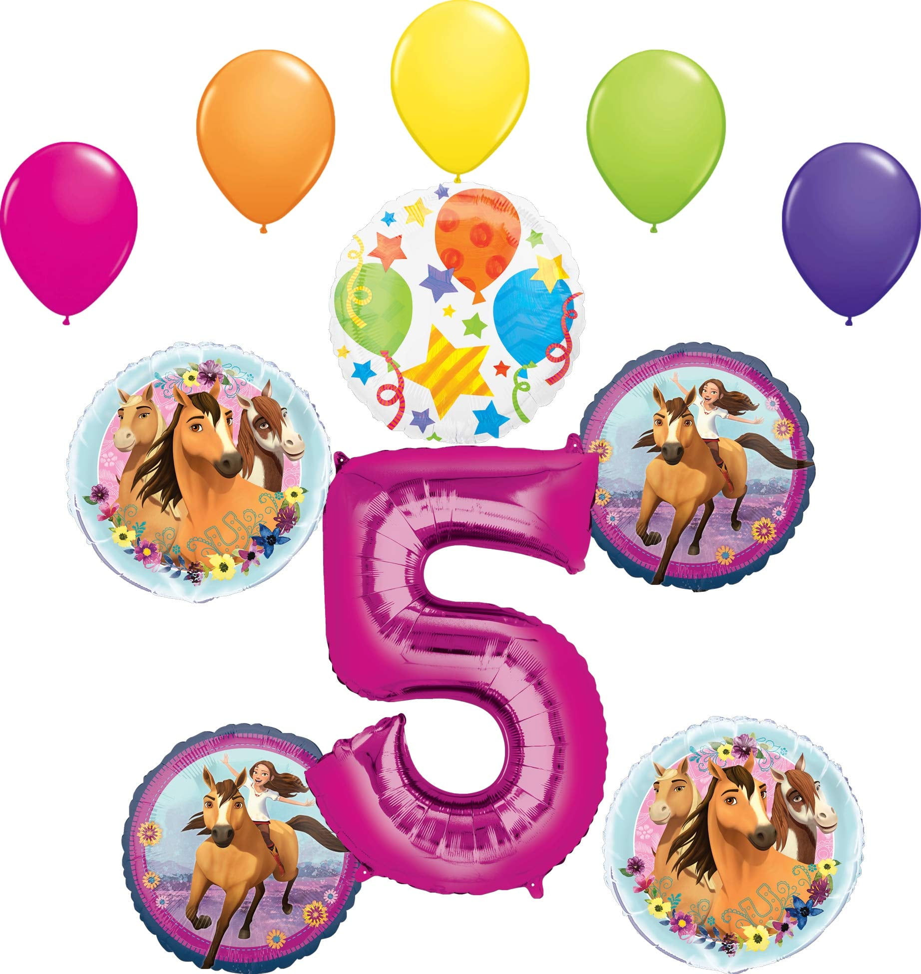 MAYFLOWER PRODUCTS Spirit Party Supplies 5th Birthday Riding Free 11 pc Balloon Bouquet Decorations