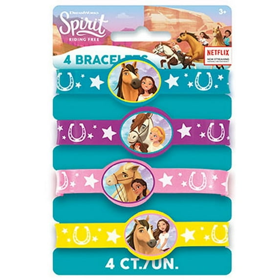 Spirit Riding Free Bracelet Favors, Rubber, Multicolor (4 Pack)