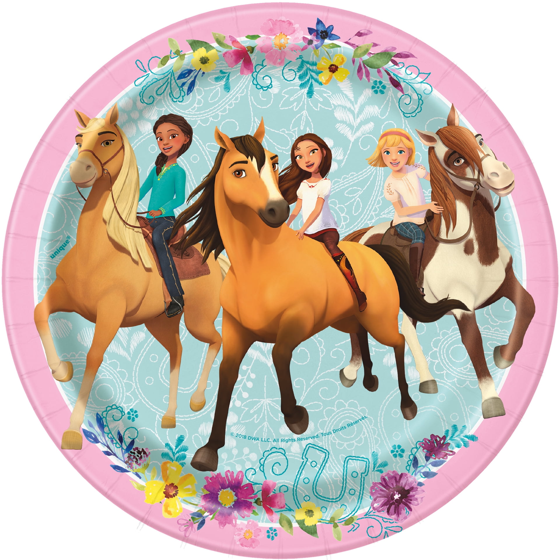A BIRTHDAY PLACE Spirit Riding Free Edible Cake Topper Image 8" Round