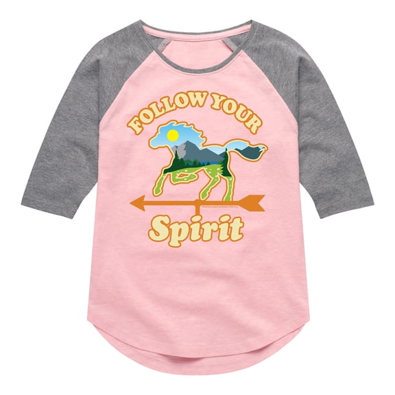 Spirit Riding Free - Follow Your Spirit - Toddler And Youth Girls Raglan Graphic T-Shirt