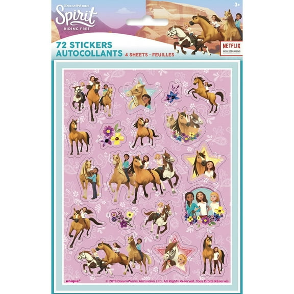 Unique Spirit Riding Free Party Stickers, 1 Pack