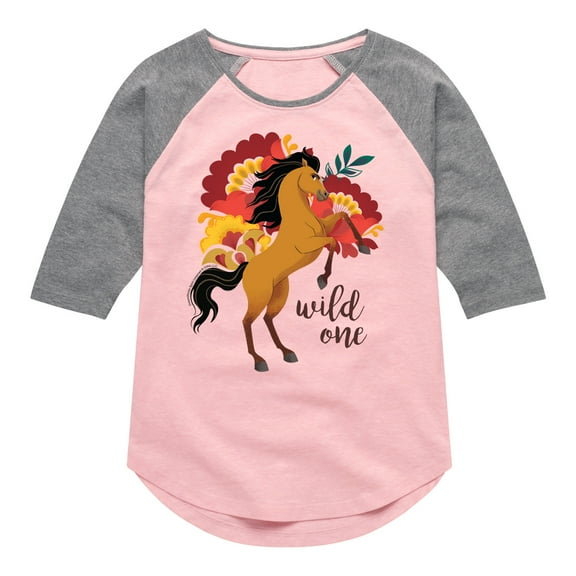 Spirit Riding Free - Wild One - Toddler And Youth Girls Raglan Graphic T-Shirt