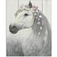 thumbnail image 1 of Spirit Stallion Horse with Flower Crown Stretched Canvas Wall Art, Proudly Made in USA, Living Room, 1 of 3