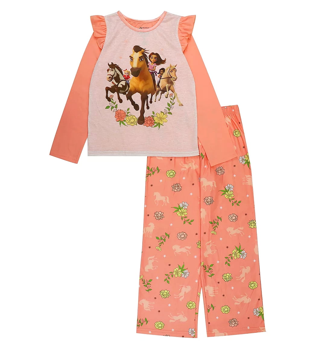 Spirit Stallion of Cimarron Lucky Girl s Two Piece Pajama Set Size 8
