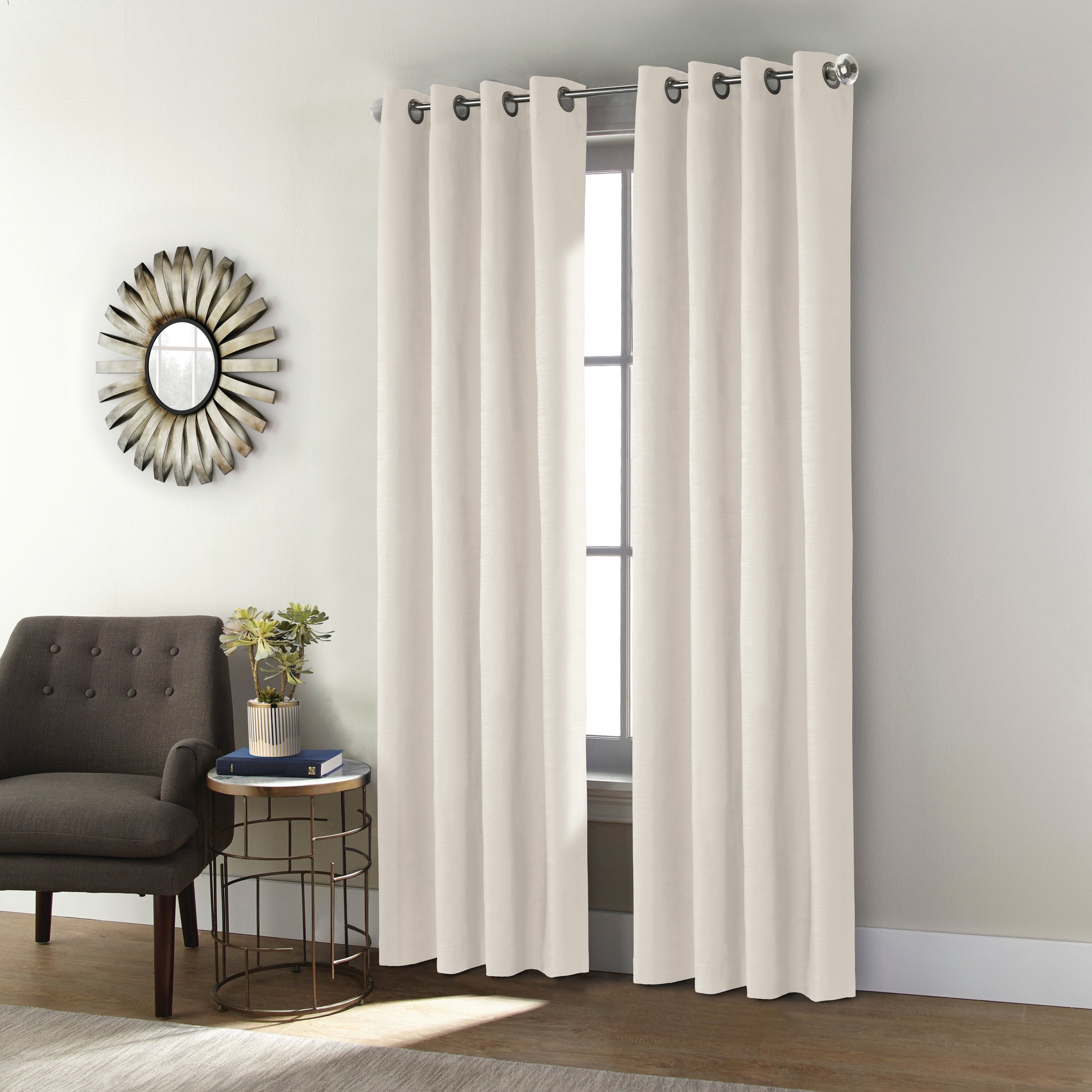 Spirit Total Blackout Textured Curtain Panel 52" x 95" in Off-white