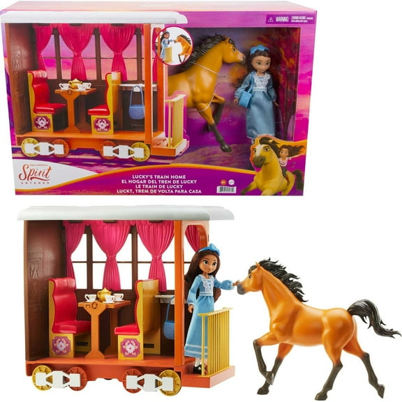 Spirit Untamed Lucky's Train Home Playset With Lucky Doll, Train & Play Pieces