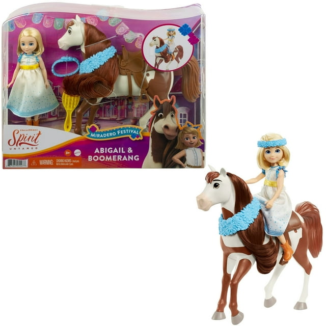 Spirit Untamed Miradero Festival Abigail Doll (7-in/17.78-cm) & Boomerang Horse (8-in/20.32-cm)