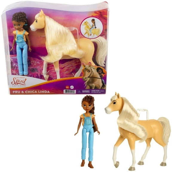 Spirit Untamed Pru Doll 7-in/17.78-cm & Chica Linda Horse 8-in/20.32-cm, 3 & Up