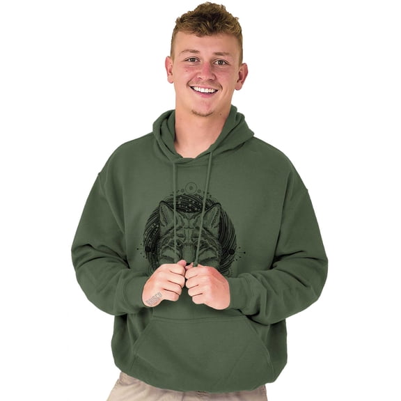 Spirit Wolf Pack Swirl Symbol Animal Unisex Plus Fleece Graphic Hoodie Brisco Brands 2X