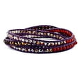 thumbnail image 1 of Crystal and Multi Quartz Leather Multi-colored Multi-wrap Bracelet Wrap Bracelet for Women, 1 of 2