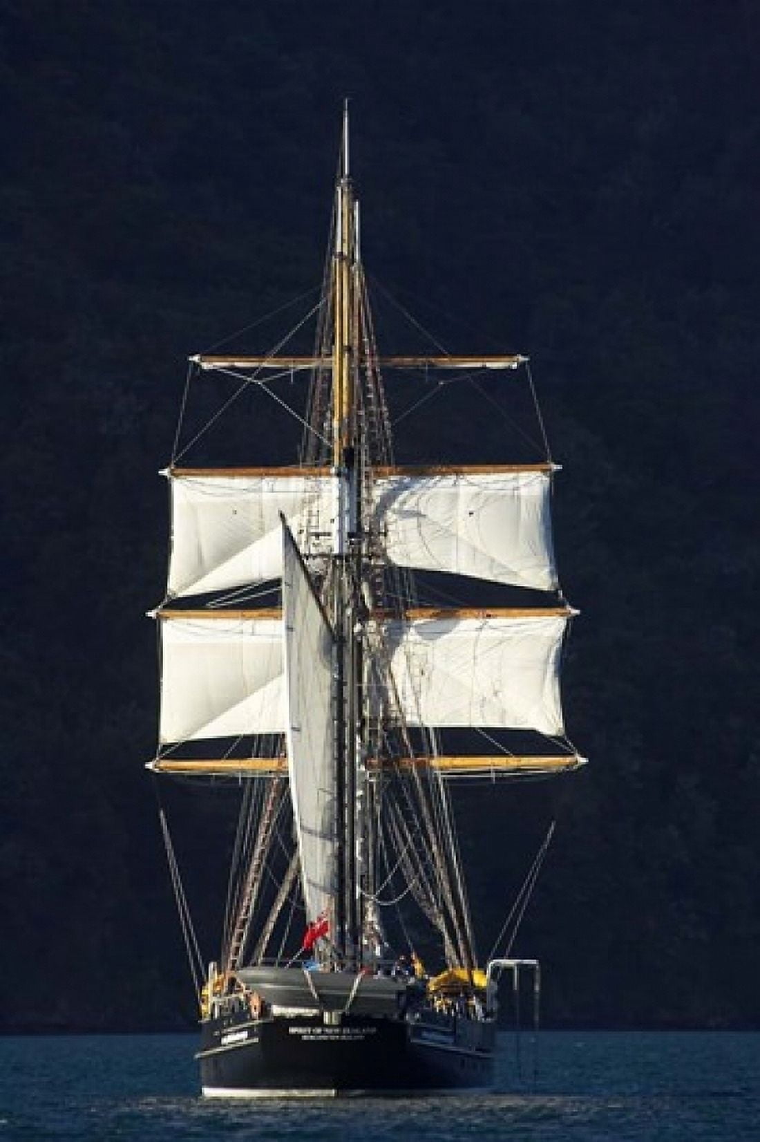 Spirit of New Zealand Tall Ship Marlborough Sounds South Island New Zealand Canvas Art - David Wall DanitaDelimont (12 x 17)