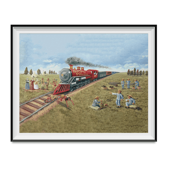 Spirit of Pawnee Pawnee City Hall Mural Poster - 18" x 24"