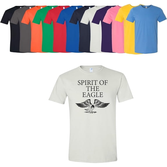 Spirit of The Eagle Adult Unisex Men's/Women's T Shirt Tee Assorted Colors and Sizes White