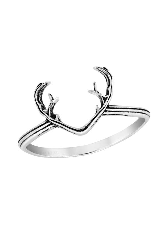 Spirit of the Forest Mesmerizing Deer Antler Sterling Silver Ring-8