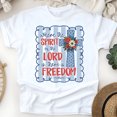 thumbnail image 1 of Spirit of the Lord Is Freedom Bible Verse T-Shirt | Christian Patriotic Women’s Tee, White, Size S, 1 of 6