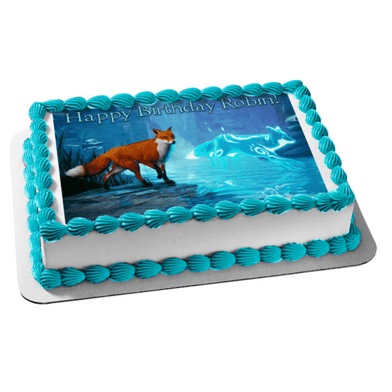 Spirit of the North Female Fox Edible Icing Image Cake Topper, by Tnct.