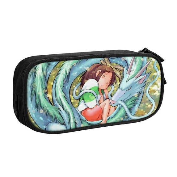 Spirited Away Big Capacity Pencil Case, Large Storage Pencil Pouch Pen Case Bag with Zipper, Pencil Case for Office Supplies