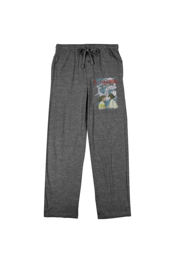 Spirited Away Chihiro and Haku Men's Graphite Heather Sleep Pants-Medium