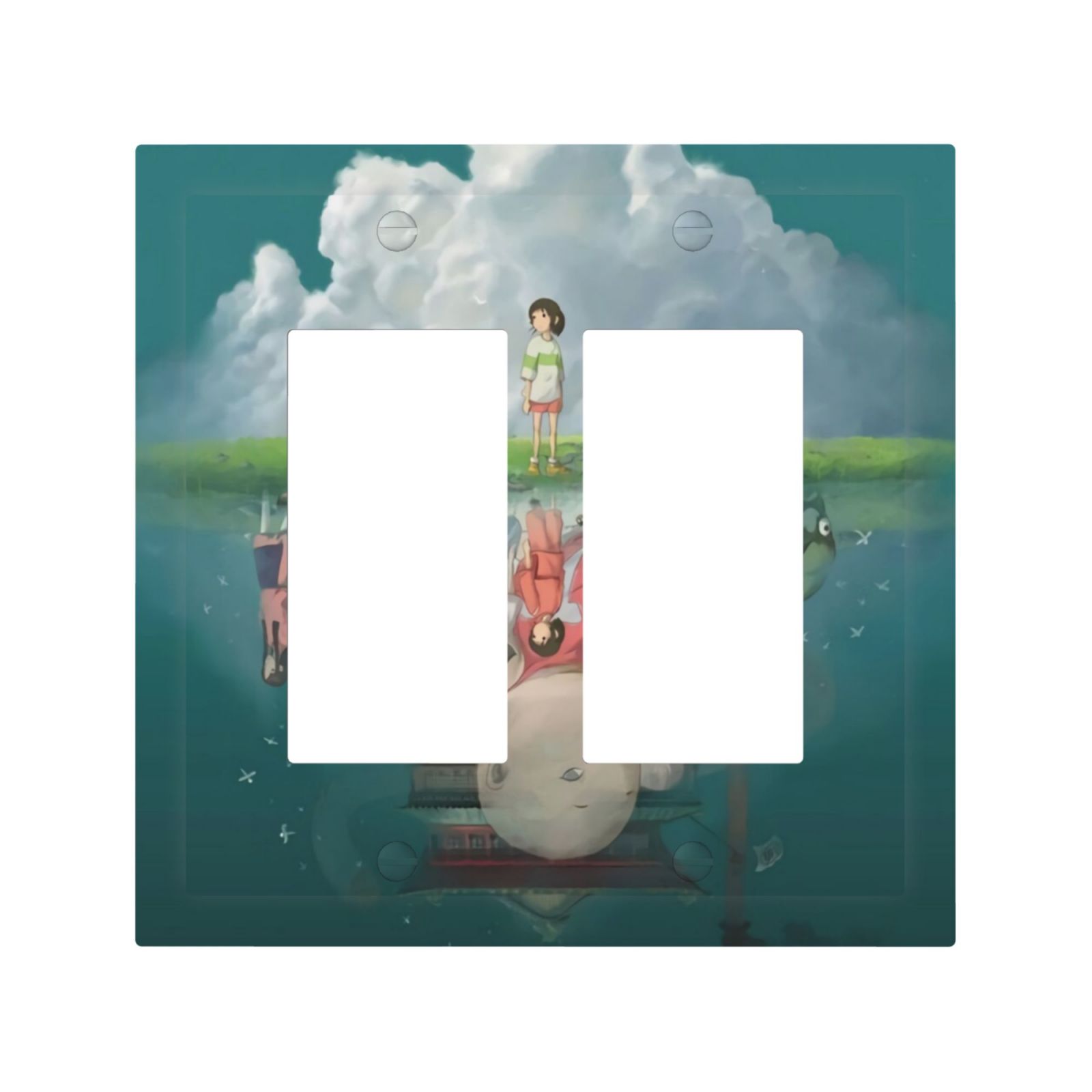 Spirited Away Modern Two-Way Toggle Switch Panel，Made Of Pc，Dustproof ...