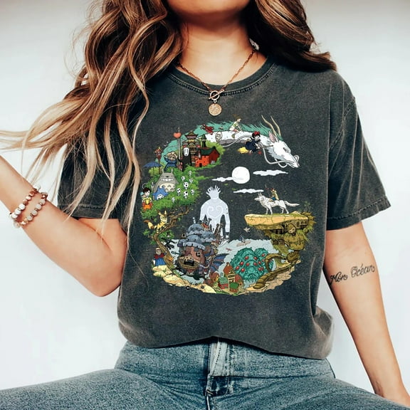 Spirited Away Studio Ghibli Comfort Colors T-Shirt, Ghibli My Neighbor Totoro Shirt, Howl's Moving Castle, Hayao Miyazaki