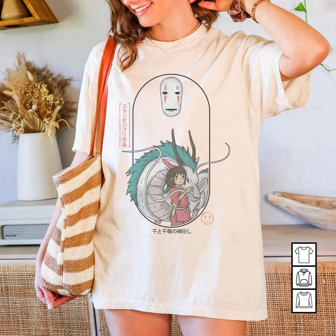 Spirited Away TShirt, Chihiro, Haku, No Face, Studio Ghibli Tee