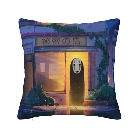 Spirited Away Throw Pillow Cover Decoration Pillow Case Cushion Home Decor for Home Sofa Couch 18"x18"