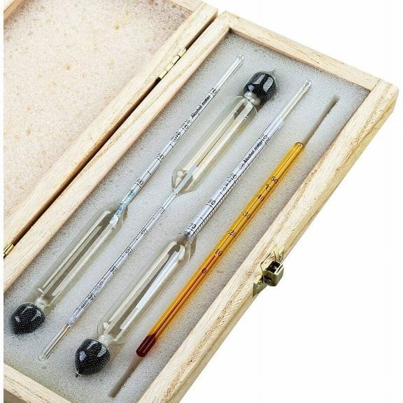 Spirits Whiskey Testing Kit, Glass Hydrometer With Thermal Meter Calibration, Professional Hydrometer Ensures Accurate Measurement In Distilling Moonshine, 0-100% Abv Range,
