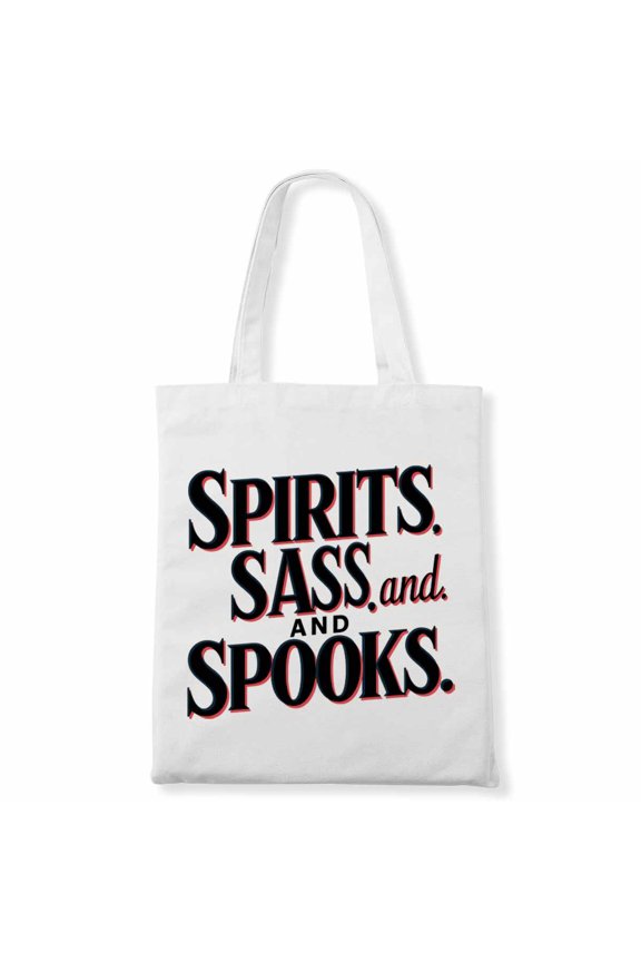 Spirits, sass, and spooks. Costume Egg Funny Halloween Canvas Bag 1Pc