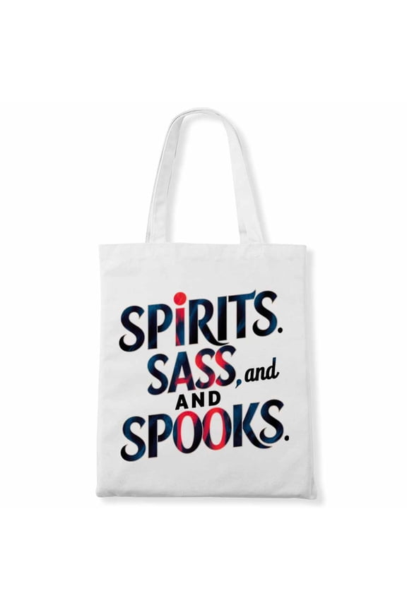 Spirits, sass, and spooks. Halloween Costume Thanksgiving Pumpkin Canvas Bag 1Pc