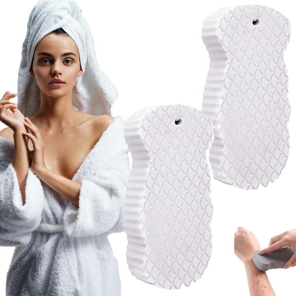 Spirittion Magic Super Soft Exfoliating Bath Sponge,Naivetu Magic Exfoliating Bath Sponge - 3D Super Soft Exfoliatings BathSponge (2*Pi)