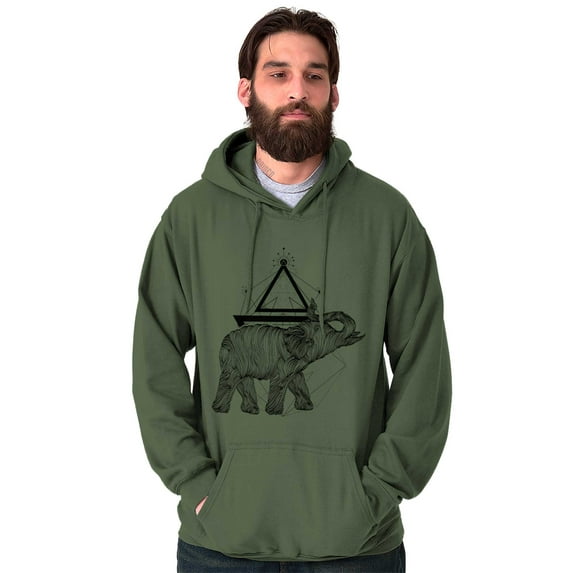 Spiritual Animal Elephant Triangle Hoodie Sweatshirt Women Men Brisco Brands S