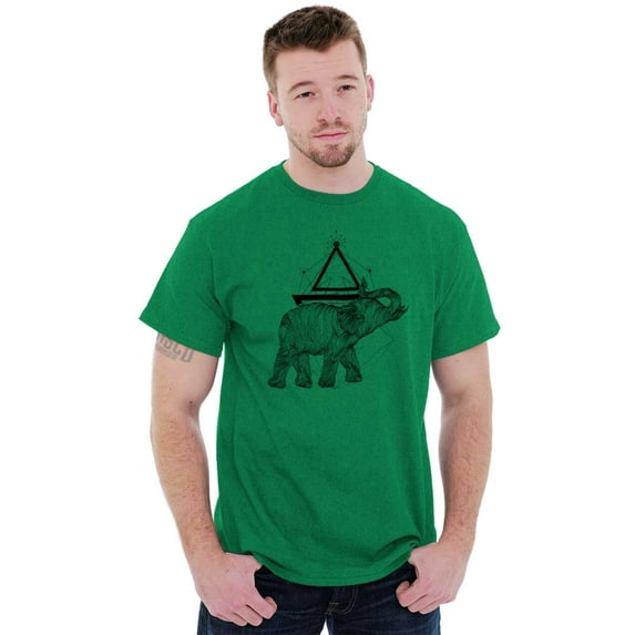 Spiritual Animal Elephant Triangle Men's Graphic T Shirt Tees Brisco Brands L